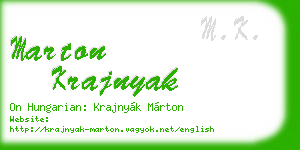 marton krajnyak business card