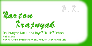 marton krajnyak business card